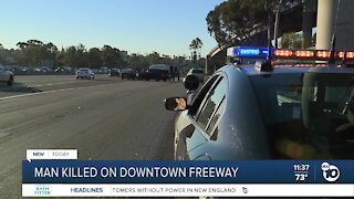 Man hit, killed on freeway near downtown San Diego