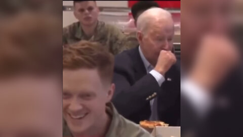 Soldier Laughs at Biden as He Tears up from Spicy Pizza