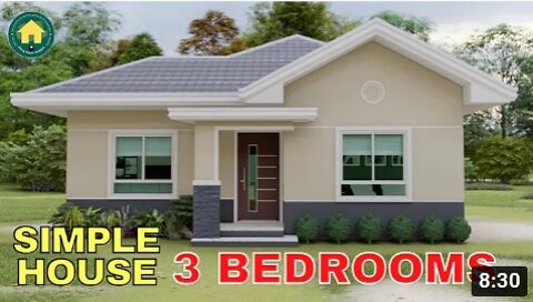 (9x11 Meters) Simple House Design Ideas with 3 Bedrooms