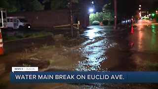 Crews working to repair water main break on Euclid Avenue in Euclid