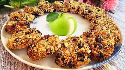Diet Cookies with 1 cup Oats and apples!🍏 No Sugar, No egg, No flour and guilt free!