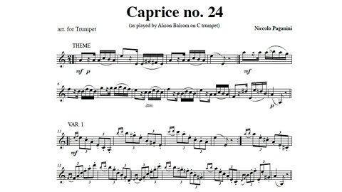 [TRUMPET VIRTUOSO] Niccolo Paganini, Caprice 24 - by Alisson Balsom