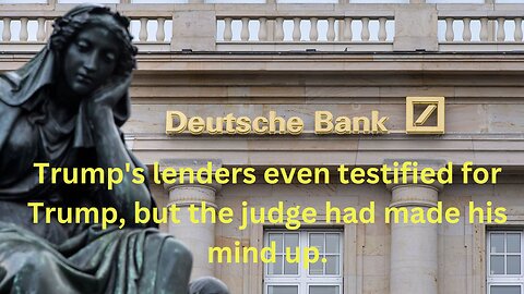 Trump's lenders even testified for Trump in the civil trial. That doesn't happen! Don't miss This
