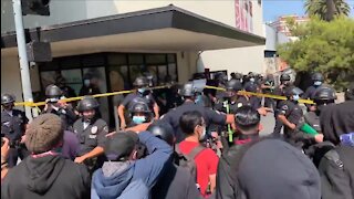 Cops and Antifa Confront Each Other At The WiSpa Protest