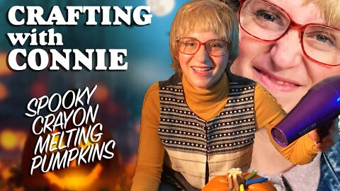 Ep 4 - Crafting a Spooky Crayon Melting Pumpkin with Connie