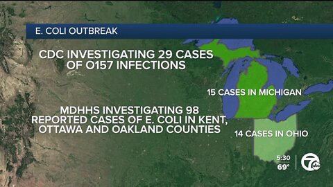 CDC investigating multistate E. coli outbreak as Michigan officials look into 98 cases