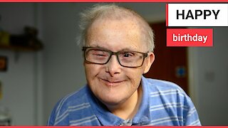 Man with Down's syndrome celebrates 77th birthday