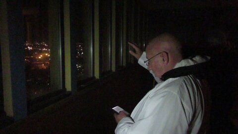 Fr Imbarrato prayers blessing over Boston at the top of the tower at Don Orione Shrine