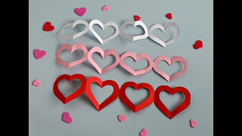 Easy Valentine Craft Idea / Simple Valentine's Day Decorations, DIY Paper Hearts