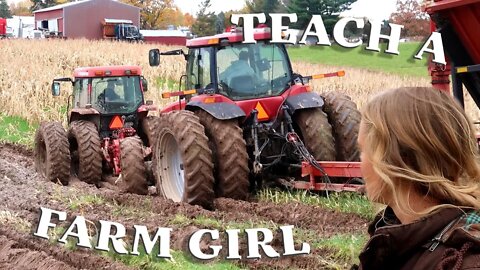 Dually Tractor Team Chopping Silage in MUD - Teach a Farm Girl Series #2