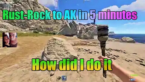 Rust ROCK to AK in 5 MINUTES Rust Solo Survival