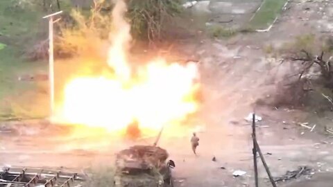 Russians Trying To Remove An Anti Tank Mine But Accidentally Triggered It
