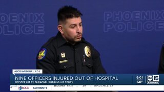 Nine officers injuries out of hospital