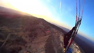 Extreme nighttime paraglide above Carpathian Mountains