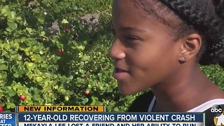Girl, 12, continues recovery from violent crash that killed friend