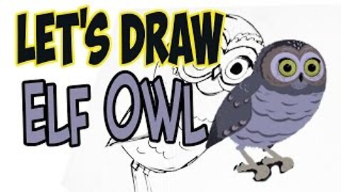 Drawing an Elf Owl from Wild Kratts! (Basic shapes and lines)