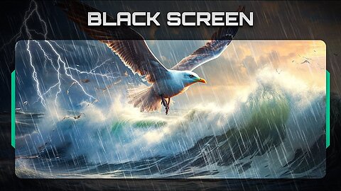 Thunderstorm on the Ocean Coast | Ocean Waves Sounds, Seagulls, Heavy Rain | Black Screen 8 Hours