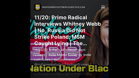 11/20: Primo Radical Interviews Whitney Webb | No, Russia Did Not Strike Poland: MSM Caught Lying +