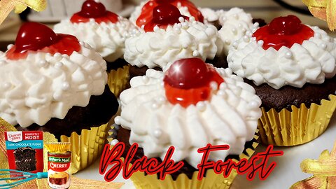CHEAP, EASY BLACK FOREST CUPCAKES USING DOLLAR STORE ITEMS