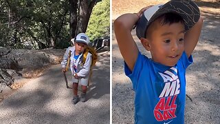 Kid Makes It Clear He Doesn't Like Hiking