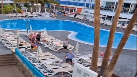 Holidaymakers are shamed for early morning race to reserve sun loungers at Tenerife hotel