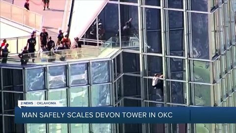 Man arrested after climbing Devon Tower in Oklahoma City