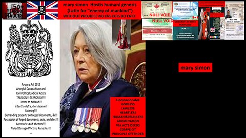 Wanted Int'l criminal court! Mary Simon gov gen canada & Mexico complicit actors genocide