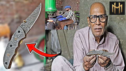 Mastering the Craft: 80-Year-Old Artisan Creates Exquisite Pocket Folding Knife from Scratch! 🗡️👴