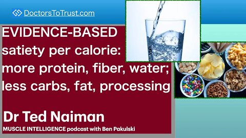 TED NAIMAN 3 | EVIDENCE-BASED satiety / calorie: more protein, fiber; less carbs, fat, processing