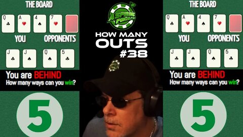 POKER OUTS QUIZ #38 #poker #howmanyouts #howtoplaypoker #pokerquiz #pokerface #pokeryoutube #games