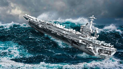 Why MONSTER WAVES Can't Sink US Navy's LARGEST Aircraft Carriers During Rough Seas