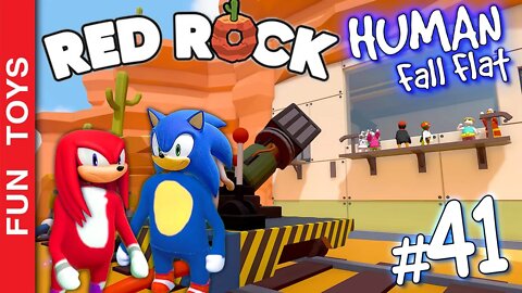Knuckles e Sonic na continuação da nova fase RED ROCK fase do Papa-Léguas Human Fall Flat #41