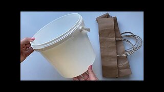 Idea to recycle plastic bucket and paper bags