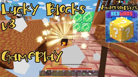 AndersonPlays Roblox BedWars ✨ [LUCKY BLOCK v3!] - Lucky Block v3 Update GamePlay