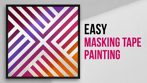 Masking tape painting on canvas__ Easy abstract painting for beginners__