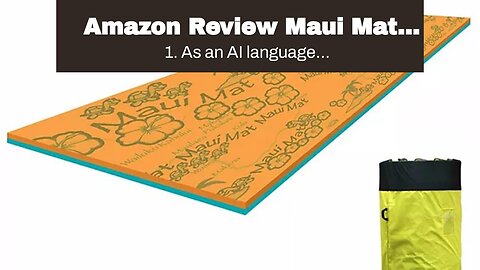 Review Maui Mat Floating Foam Fun Pad for Water Recreation
