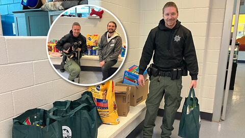 'A moving moment': Graffit's handler delivers donated pet supplies to Foothills Animal Shelter