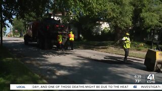 Crews braving heat wave while working on roadways