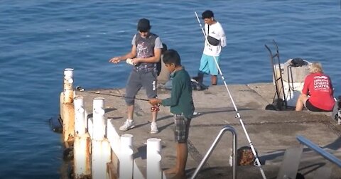 Gone Fishin’ off the Wharf in Puerto Vallarta, Mexico