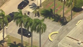 Chopper 5 flies above large police presence at Dreyfoos School of the Arts