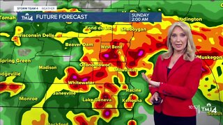 Lingering showers to start Sunday