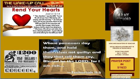 SONS & DAUGHTERS OF ISSACHAR CALL FOR NATIONAL REPENTANCE RE:ON BEHALF OF SPILLED INNOCENT BLOOD, PRAYER POST #4