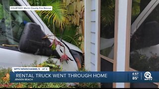 Driver of rental truck crashes into family's home in Jensen Beach