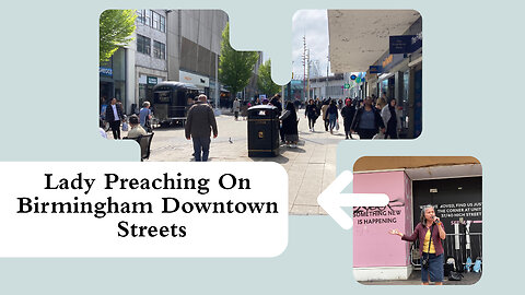 Lady Preaching On Birmingham Downtown Streets