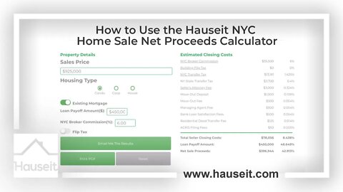 How to Use the Hauseit® NYC Home Sale Net Proceeds Calculator [Tutorial]