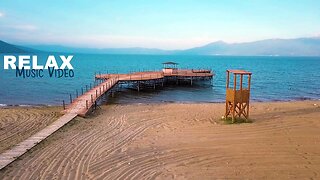 RELAXING MUSIC, Beach Water Waves Sound Meditation Nature Birds Landscape Relax Scenary | Drone View