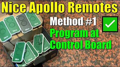 ✅ Nice Apollo ● Method #1 ● Program Remotes for 1050 Gate Operator at the Control Board