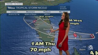 Tropical Storm Nicole forecast, 7 a.m. on Nov. 9, 2022