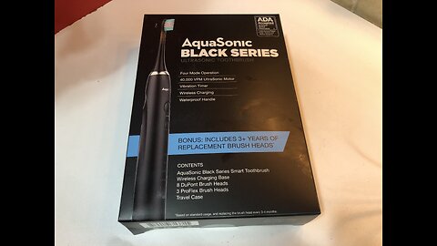 AquaSonic Ultrasonic Electric Toothbrush Clean Gums Teeth Ultimate Bundle Black Model: AS-TBSH-BS-HB