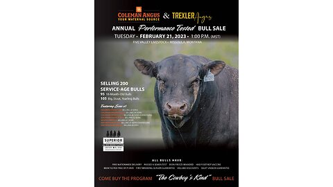 Coleman Angus & Trexler Angus 2023 Annual Performance Tested Bull Sale Catalog, Missoula, Montana